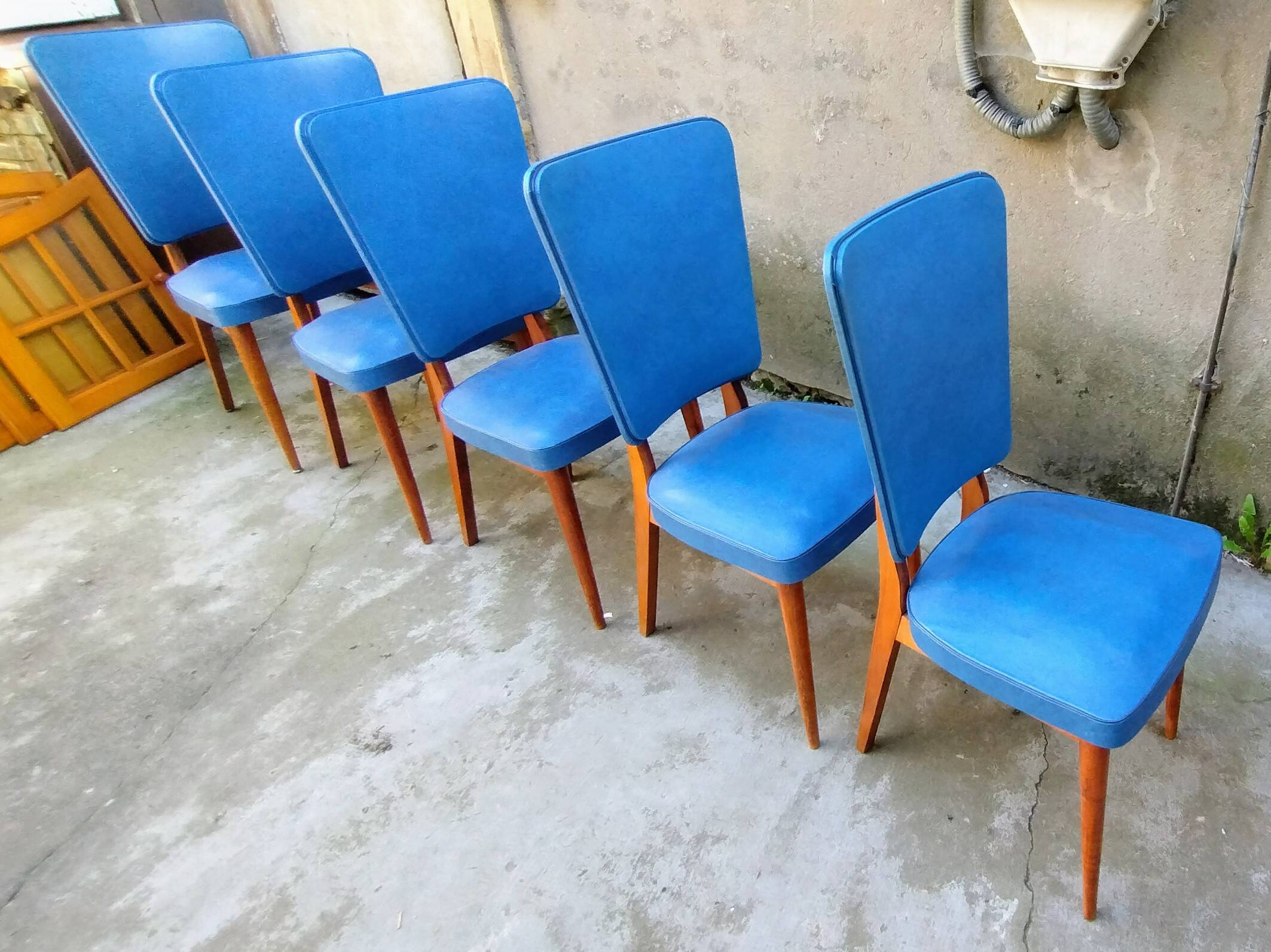 Lot de 5 chaises scandinave année 50/60