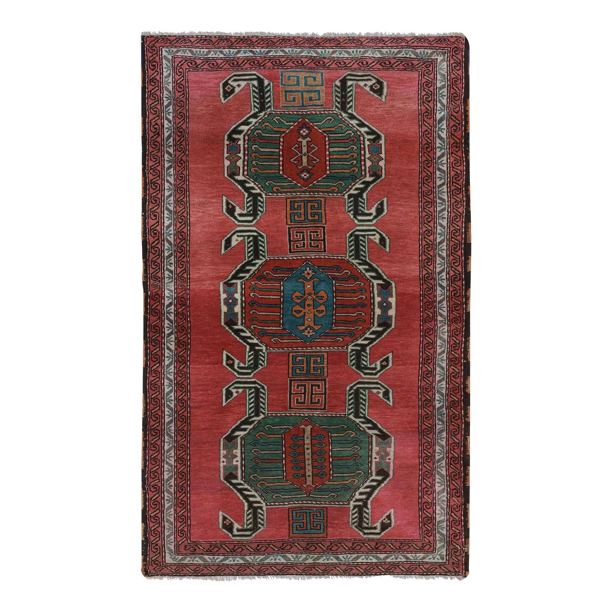 Vintage handmade Turkish rug 120x199 cm