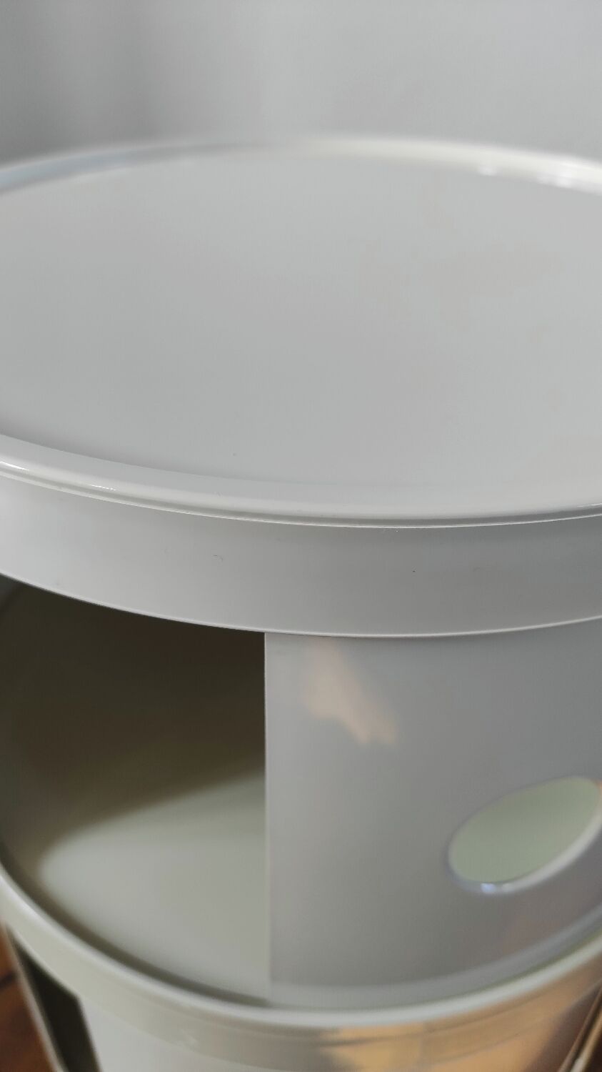 Pair of vintage white/cream Componibili bedside tables - Kartell