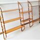 Shelves / Wall bookcase with bamboo ladders Vintage from the 60s Modular up to 7 m
