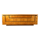 Burl wood credenza by Jean Claude Mahey, 1970s
