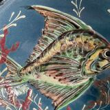 Large hollow ceramic dish signed Salamò La Bisbal (Spain)