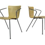 vintage fritz hansen vico magistretti duo bentwood stacking armchairs set of four