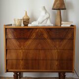 Vintage 50's walnut chest of drawers