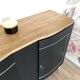 Superb Art Deco sideboard in matte black and raw wood