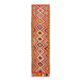Turkish Handwoven Vintage Herki Kilim 95 cm x 337 cm