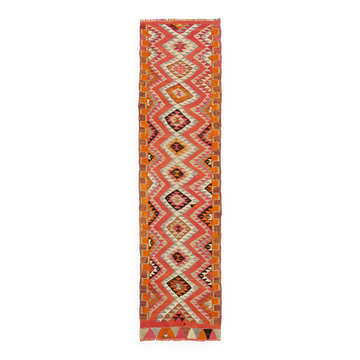 Tapis kilim vintage Herki tissé à la main en Turquie 95 cm x 337 cm