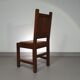 6 x Brutalist solid oak chairs mid century