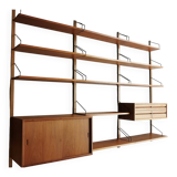 Meuble mural en teck danois du milieu du siècle par Poul Cadovius pour Cado