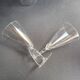 Conical foot glasses (6) - art nouveau - plain light blown crystal