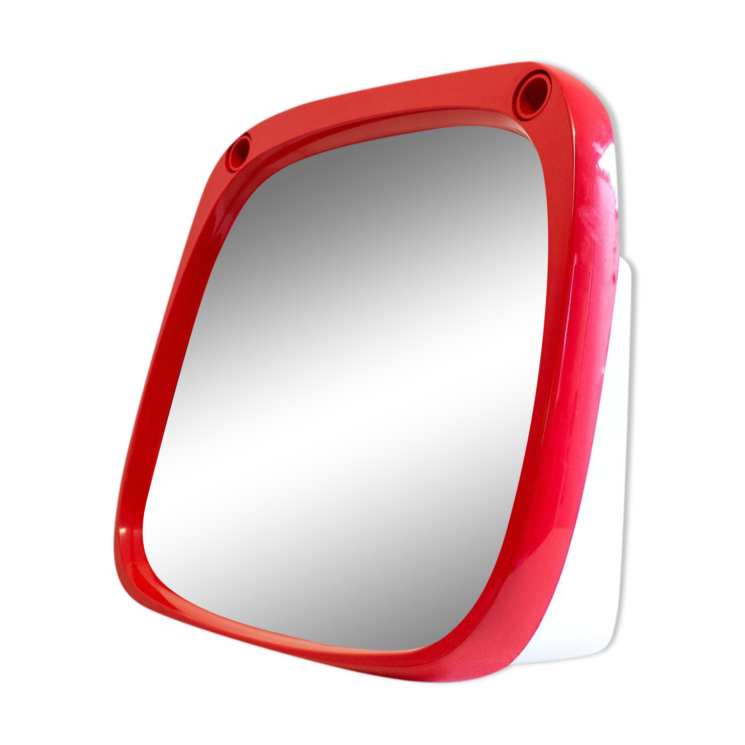 Miroir space age en plastique rouge vintage