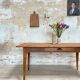 Vintage farmhouse table with spindle legs.
