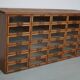 Vintage Dutch oak haberdashery shop cabinet, 1930s