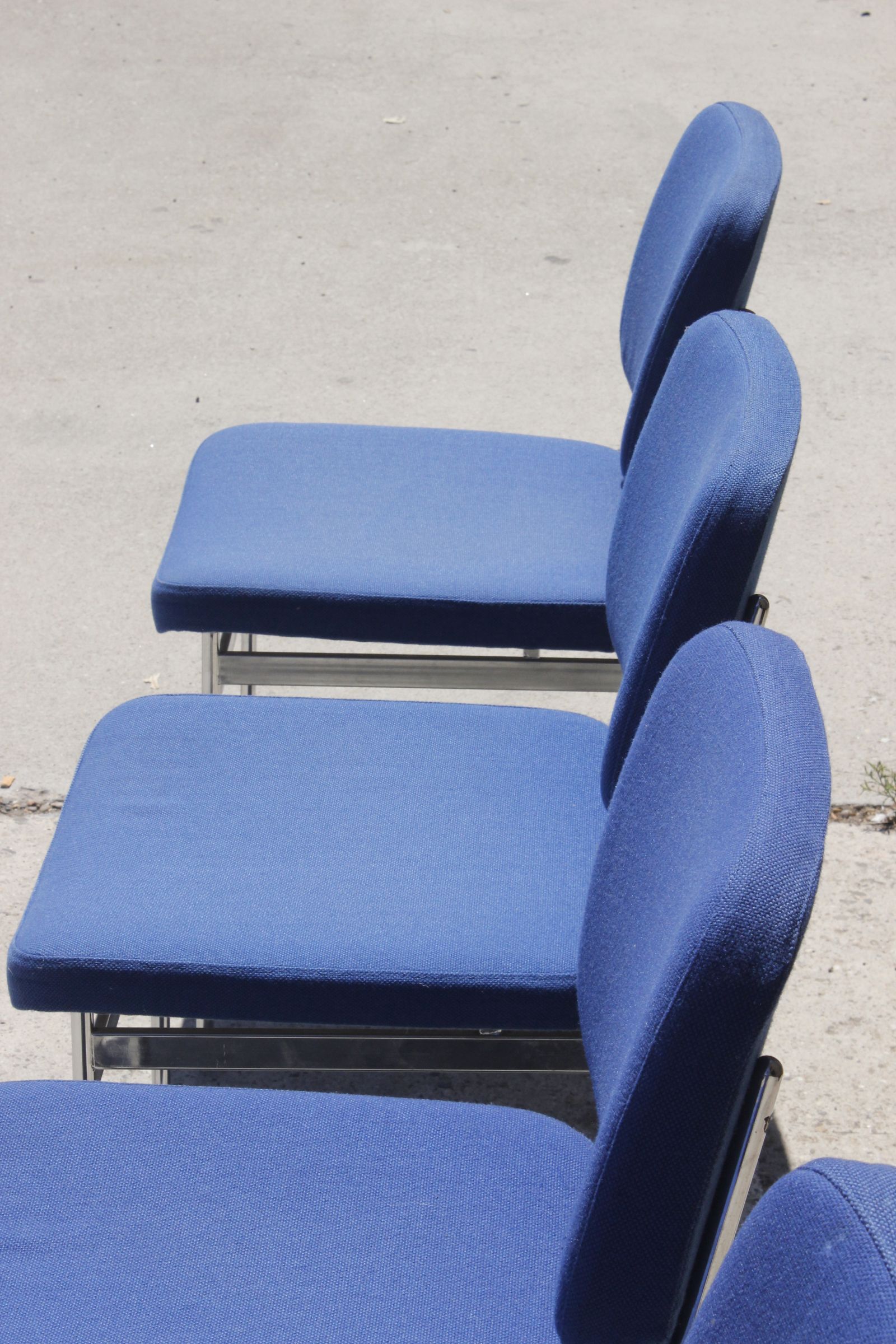 Chairs stella chrome & fabric 1970s, set of 4