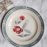 Old flat plates mismatched in earthenware