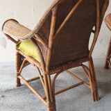 Paire de fauteuils en osiers tressé