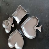 Set of 4 stainless steel empty pockets clover, heart, peak, diamonds