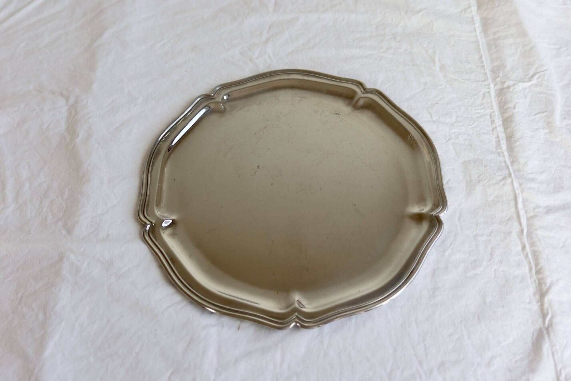 Vintage silver-plated serving tray - Bistro style