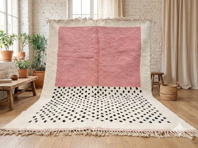 Handmade pure wool rug with colourful patterns 1.5/2.5 m