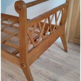 Lit, banquette vintage en bois massif
