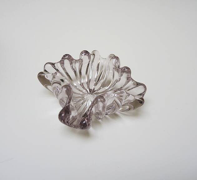 Old Manganese or Ouraline Glass Ashtray