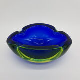 Empty ashtray geode pocket blue Sommerso