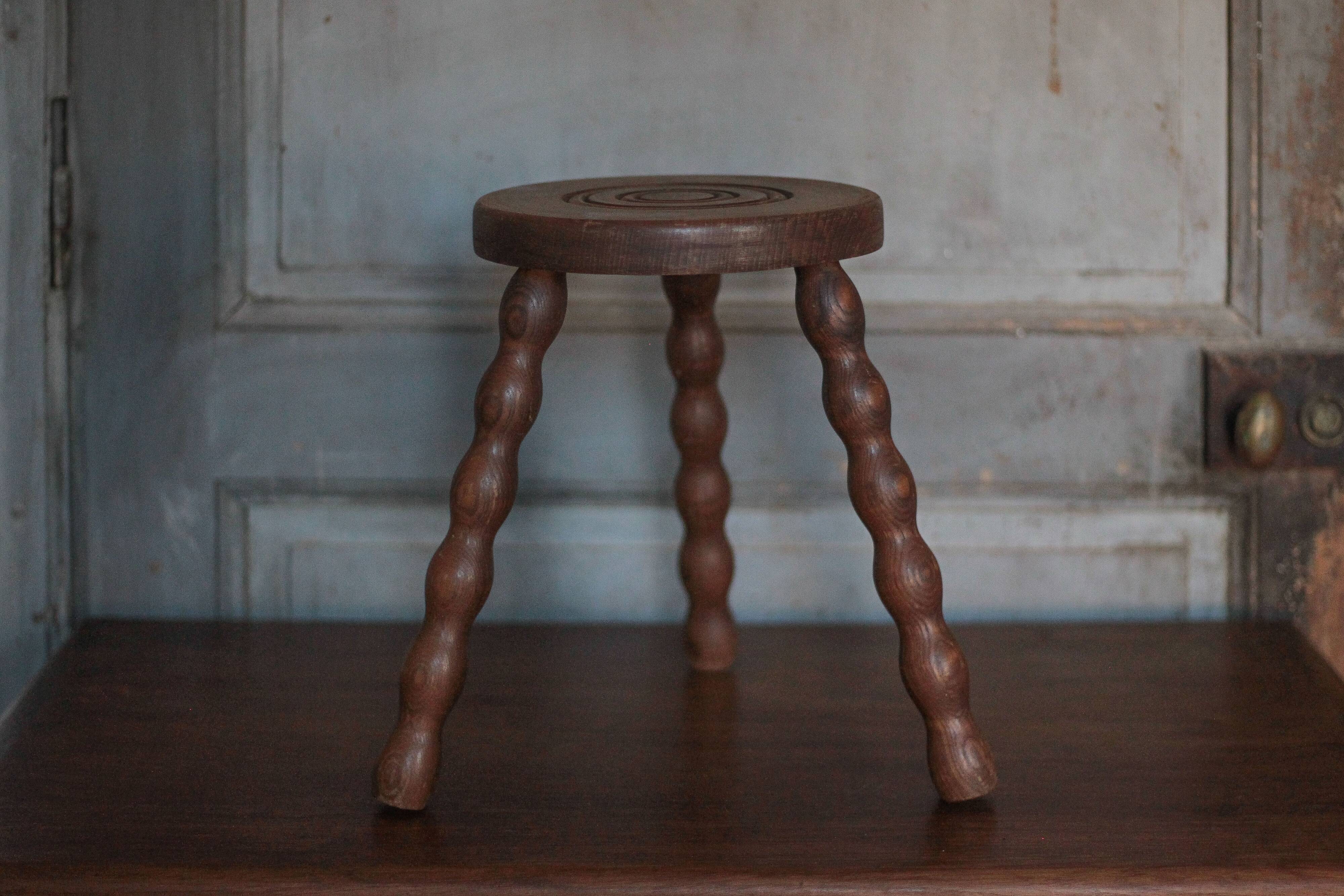 Vintage stool, tripod stool, occasional stool, wooden plant stand