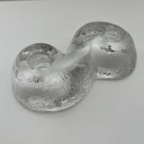 Orrefors Sweden glass candle holder vintage Suede design Lars Hellsten