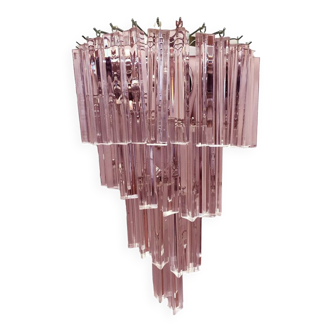 Pink triedro murano glass twister wall sconce