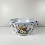 Large hand-painted earthenware salad bowl, signed "Mousiters", 20th century.