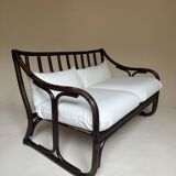 Two-seater rattan bench