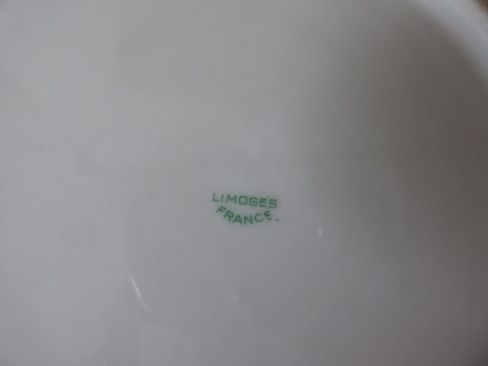 12 Plates pattern flowers in Limoges porcelain