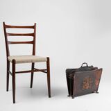 Mid-century magazine rack in hammered copper, France ca. 1900