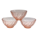 3 vintage pink glass bowls, rosaline arcoroc france