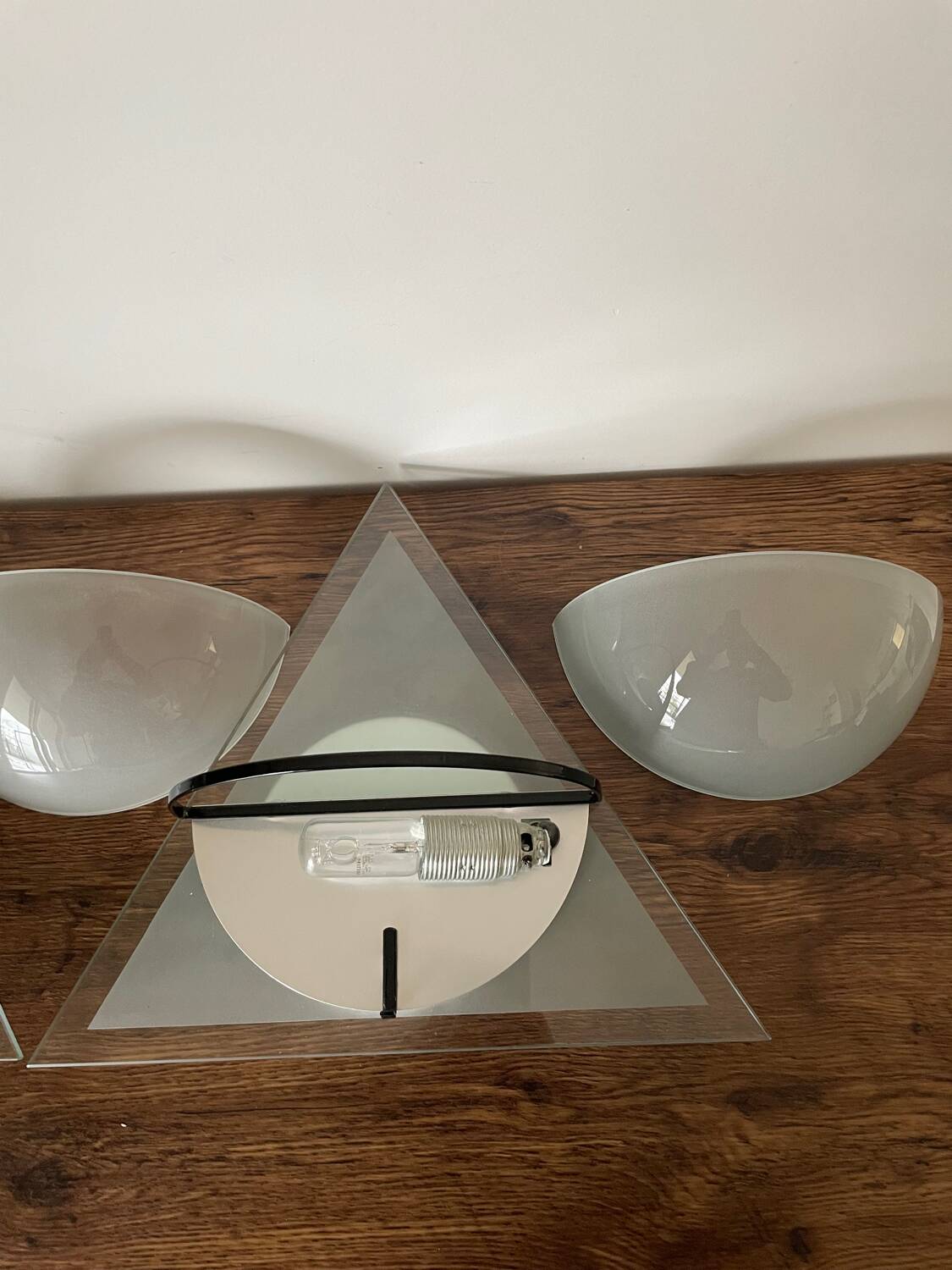 Pair of Illo wall lamps for Lamperti, 1980s, made in Italy
