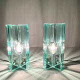 Giorgio Reggiori. Pair of table lamps/glass objects by Giorgio Reggiori for Gallotti & Radice, 1960s, Italy.