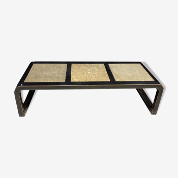 Rectangular coffee table wood and granite
