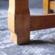 round coffee table in solid wood brutalist design bohemian decor