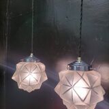 Paire de suspensions art déco en verre