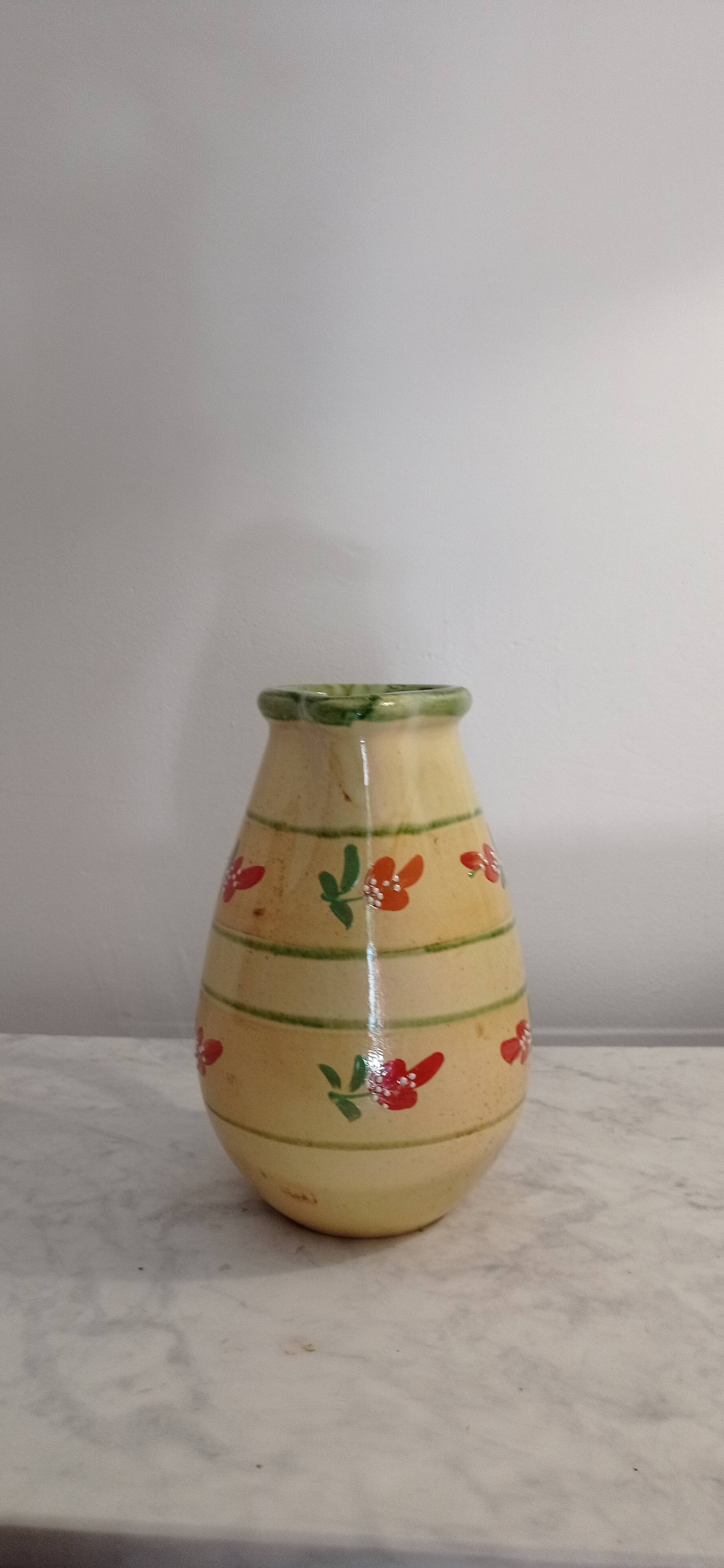 Pichet en terre cuite émaillée