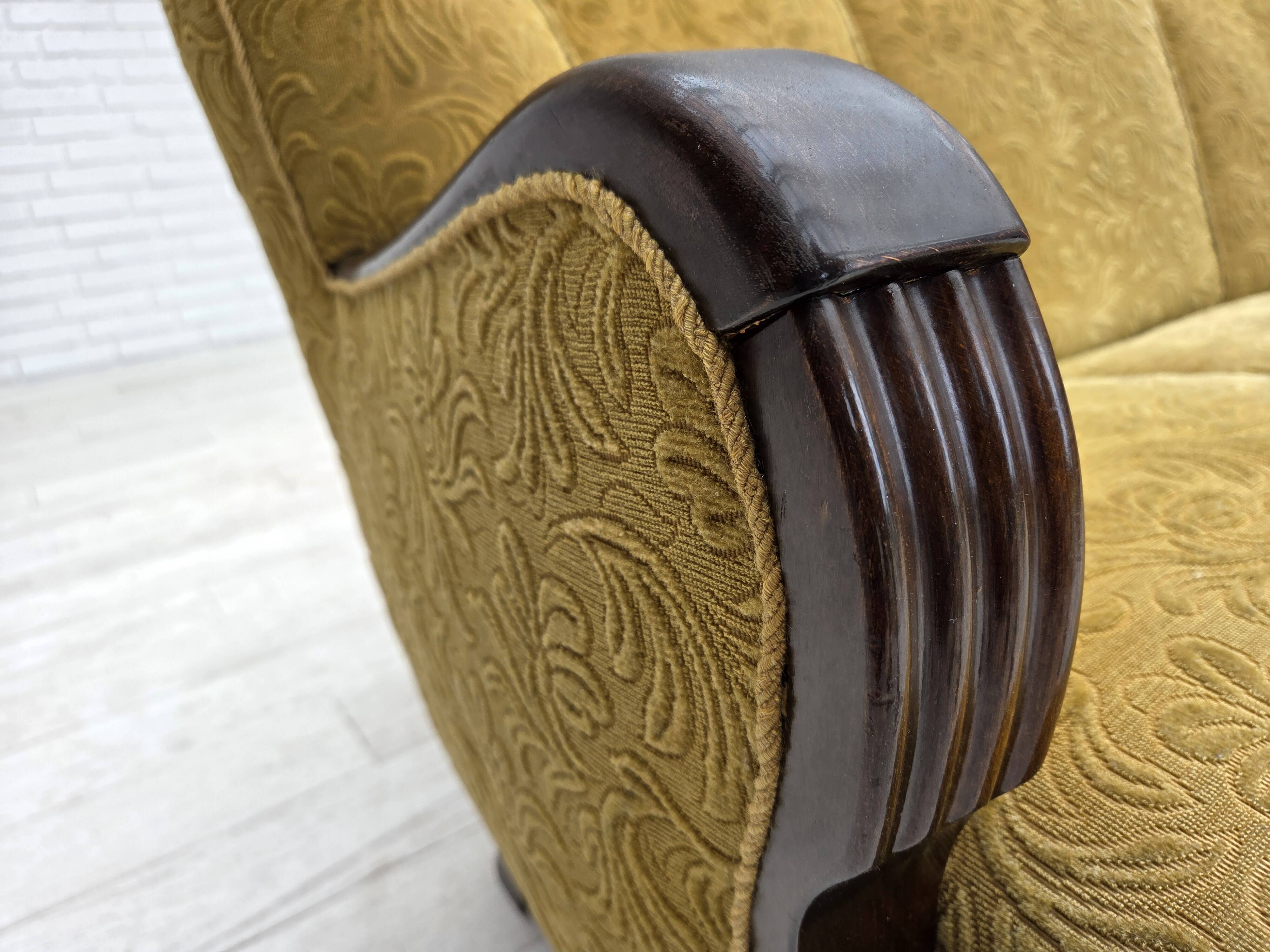 1960s, Danish 3-seater sofa, original condition, wool/cotton fabric.
