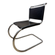 Chaise cantilever MR10, design Mies van der Rohe, cuir et chrome, années 1970