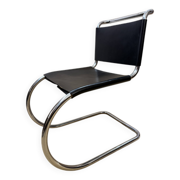 MR10 Cantilever Chair, Design Mies van der Rohe, Leather & Chrome, 1970s