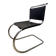 Chaise cantilever MR10, design Mies van der Rohe, cuir et chrome, années 1970