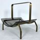 Fontana Arte, Mid-Century brass and curved glass magazine holder. Italy 1960s