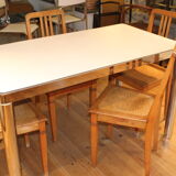 Table from the 70's formica in white and stainless steel