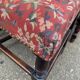 4 Henri II chairs in solid wood and floral burgundy fabric from the 19th century.