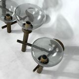 Pair of brass and glass sconces by Sciolari. Italian modern from 70s