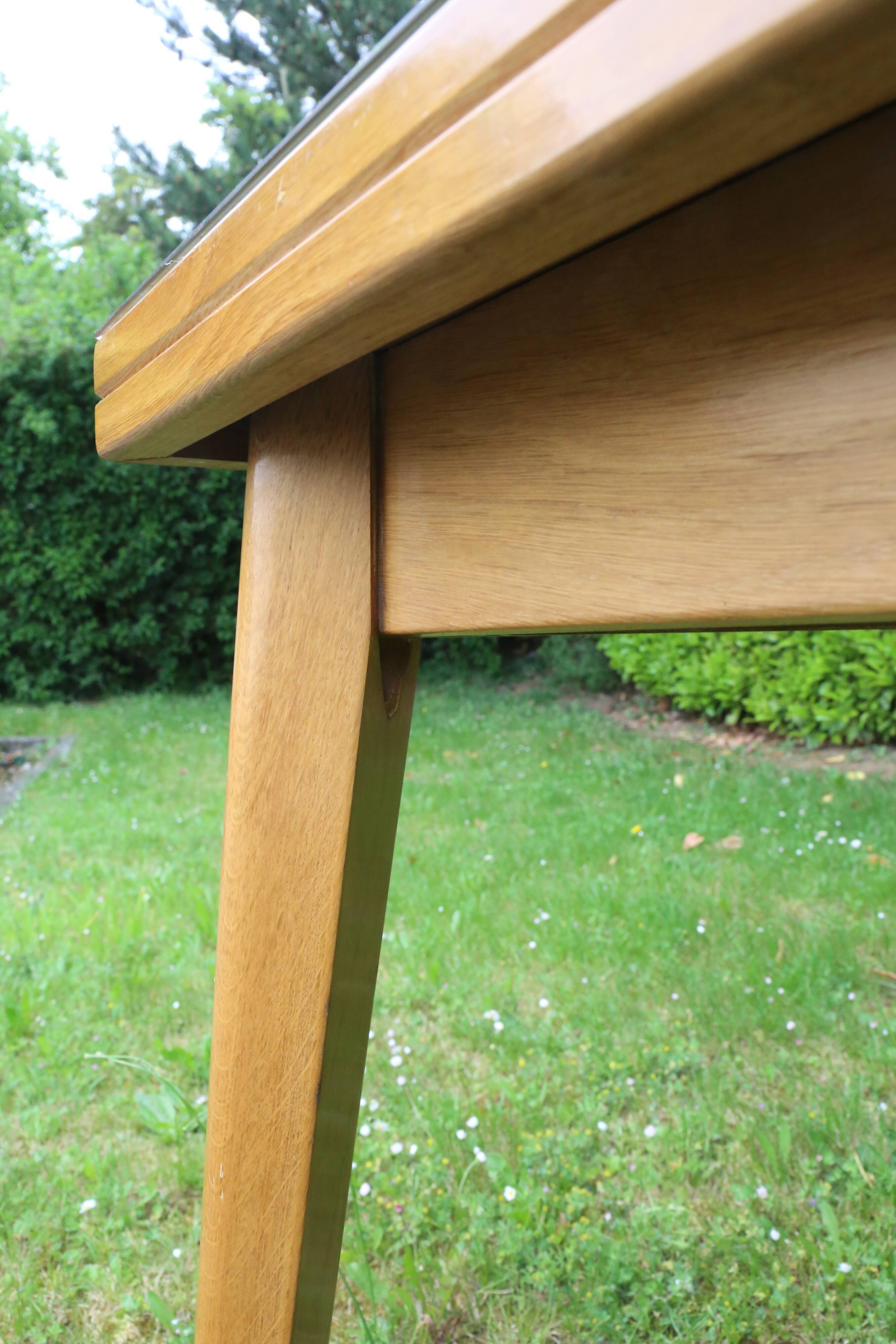 Pretty glass pine table, vintage