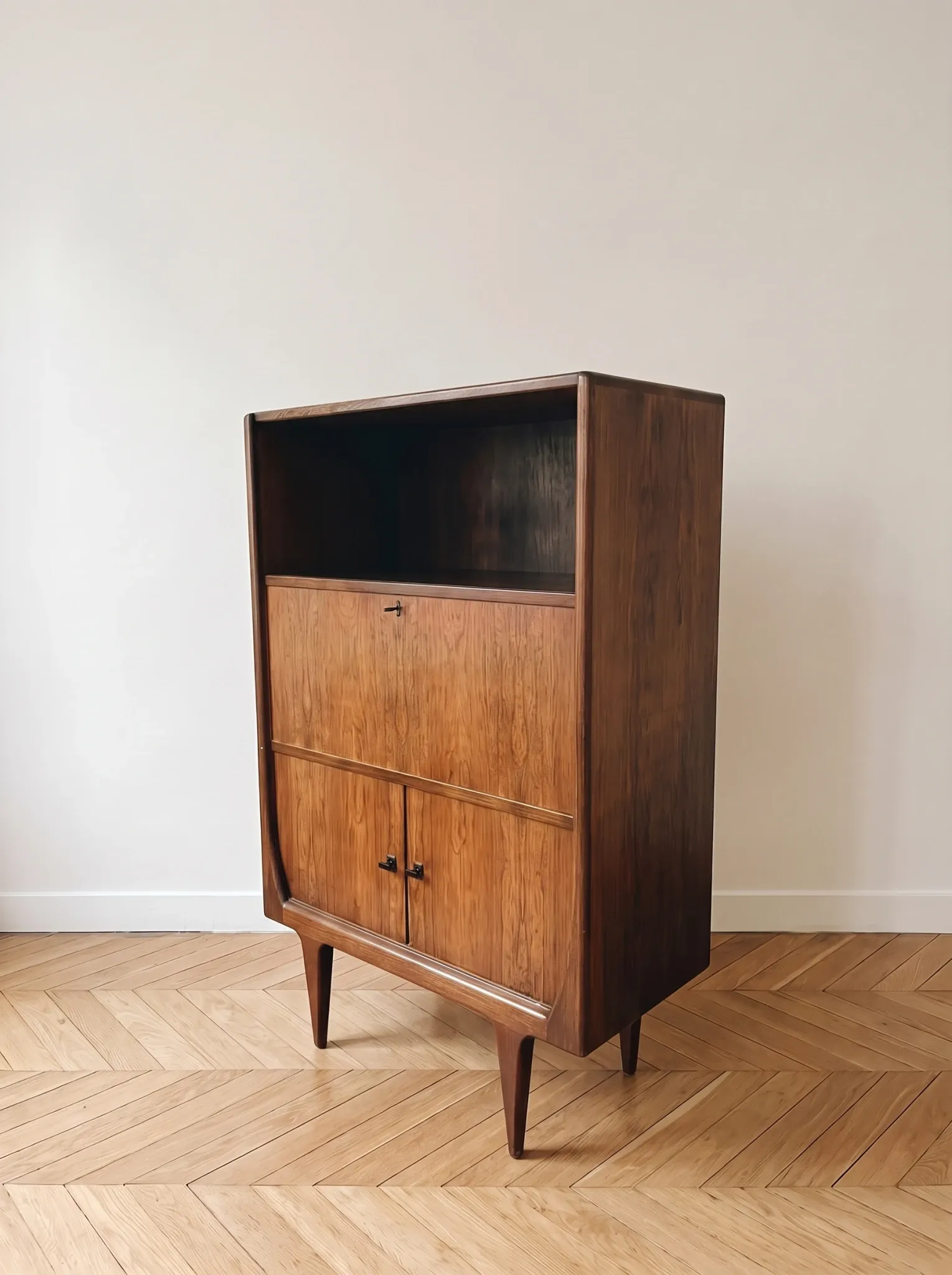 Vintage Scandinavian secretary in rosewood, 1960s.